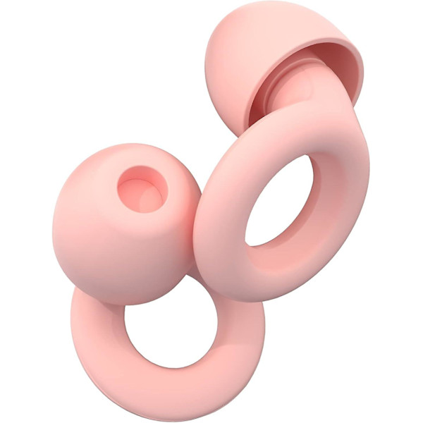 1 par pinke loop-støjdæmpende ørepropper, ultrabløde, genanvendelige, velegnede til søvn