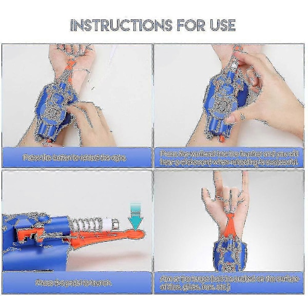 Web-skyttere, edderkoppsilk-skyter for barn - USB-lading, tau-skyter superhelt-skyterhansker håndledsleketøy cosplay-skyterarmbånd tilbehør