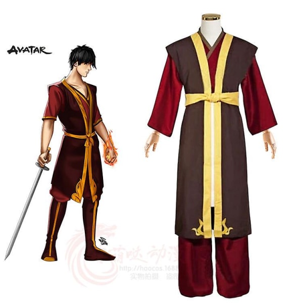 Halloween Cos Stage Costume, Avatar The Last Airbender, Prince Zuko Cosplay Costume Complete Set Katara red XXL