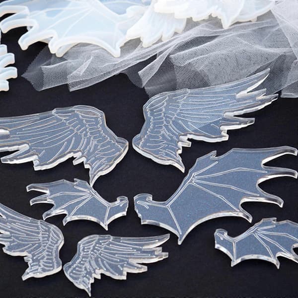 Engel Djævel Vinge Form Epoxy Resin Form Halloween Ond Vinge til Vedhængsfremstilling