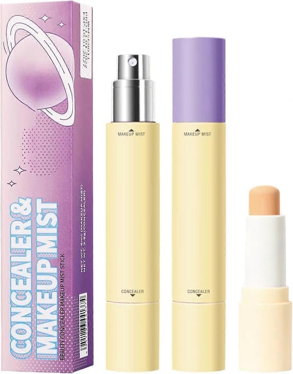 Høj Dækkeevne & Setting Stick Concealer | Ansigtsconcealer & Setting Spray 2-i-1 | Letvægtsmakeup til Skønhed & Rejser Color 03