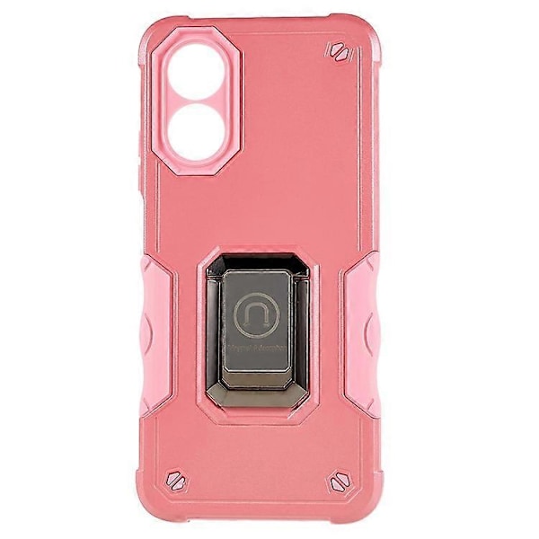 Yhteensopiva Oppo A17 4G pudotussuojattu puhelinkotelo PC + TPU suojakuori rengaspidikkeellä Pink