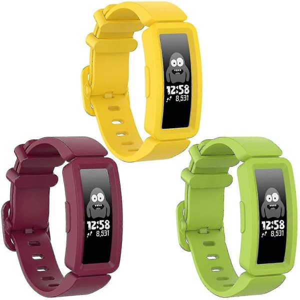 3 st Mjuka Silikonband Kompatibla med Fitbit Ace 2
