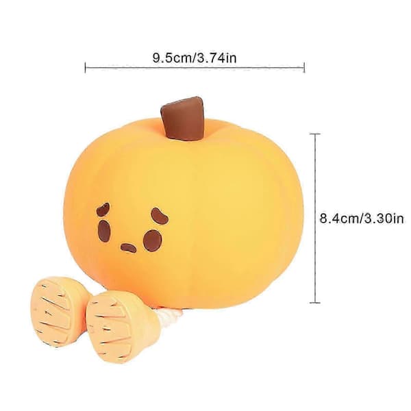 Natlampe Sød Græskar Silikon Lampe Halloween Bærbar med Timer Touch, Promotion