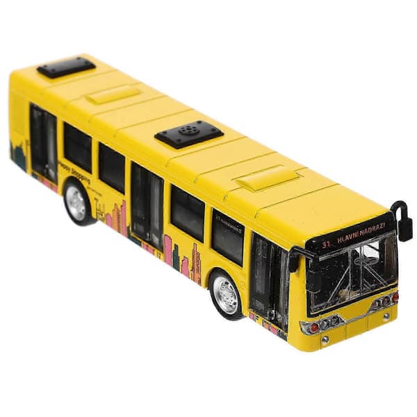 Simuleringsmodell av stadsbuss, drag-tillbaka-buss, leksaksbil, leksaksfordon för barn