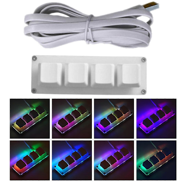 4-knapps USB Mini Mekaniskt Tangentbord Anpassningsbar Genväg Makro Programmerbar