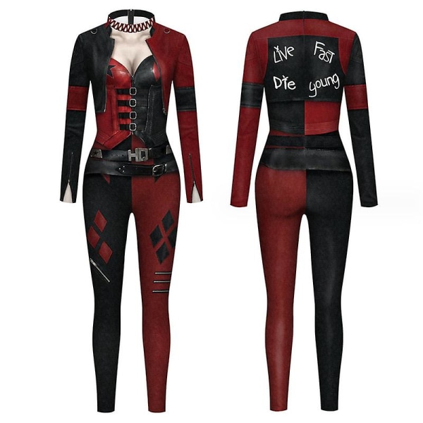 Kvinnors 3d mekaniska print Halloween Jumpsuit Romper Cosplay kostym M