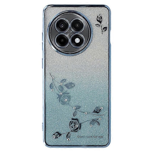 KADEM Kompatibelt Skal för OnePlus Ace 5 5G / 13R 5G Fodral Ring Stöd TPU Blommor Telefonskal Gradient Glitter Blue