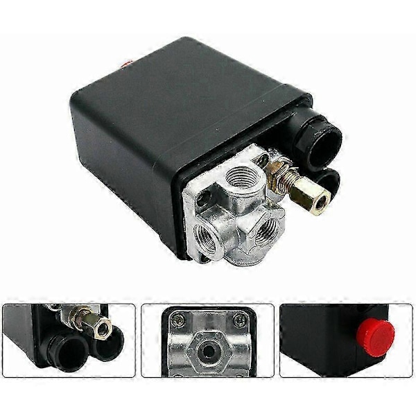 Tryckströmbrytare g1/4, 240V vertikal trefas fyrhåls tryckströmbrytare kontrollventil för luftkompressor, tryckströmbrytare kompressor tryckregulator
