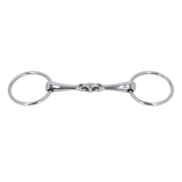 Heste Snaffle Rustfrit Stål Fleksibel Leddelt Bærbar Rustsikker O Ring Hestebidsel til Hestevæddeløb