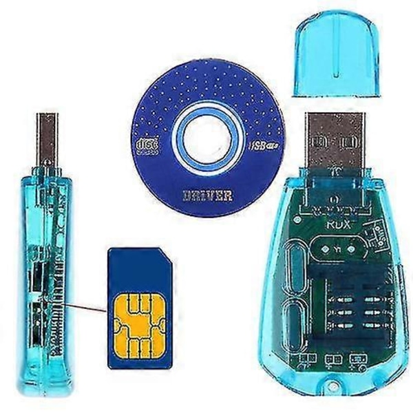 USB-läsare för mobiltelefoner, standard SIM-kort, kopiering, kloning, skrivning, SMS-säkerhetskopiering, GSM/CDMA+CD