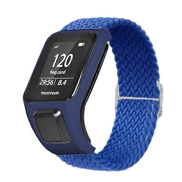 Kompatibel med TomTom Runner 2/Runner 3/Spark/Adventurer Elastisk Vævet Smart Watch Rem Justerbar Håndledsrem DarkBlue