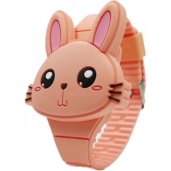 Børneur, Pigeur Digitalt Sødt Form LED Mode Silikone Rem Clamshell Design Armbåndsur Pige