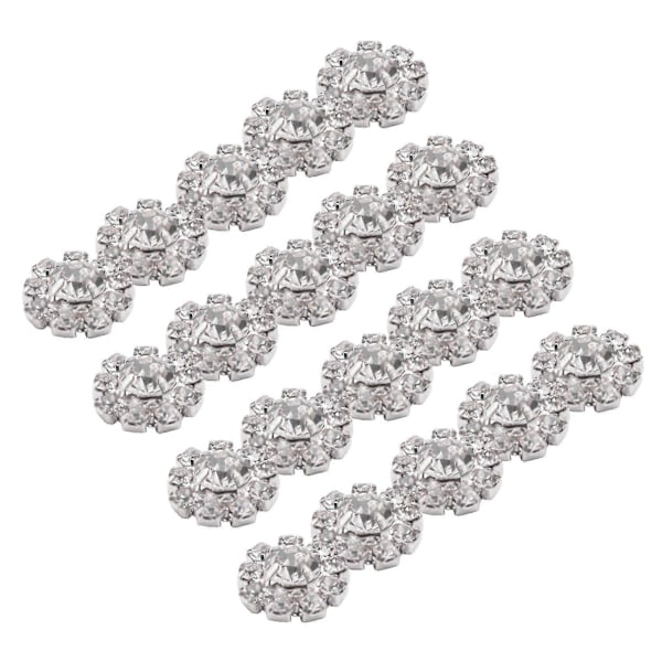 krystal rhinestone flad bagside dekoration 15mm 10 styk klar