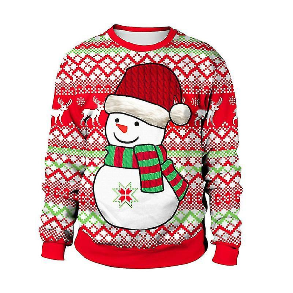 Jul Xmas Män Dam Sweatshirt 3d Print Vinter Pullover Jumper Toppar B Style L