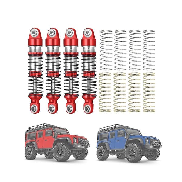 4 stk. metaloliedæmper til Trx4m -4m 1/18 RC Crawler bil opgraderingsdele tilbehør, rød