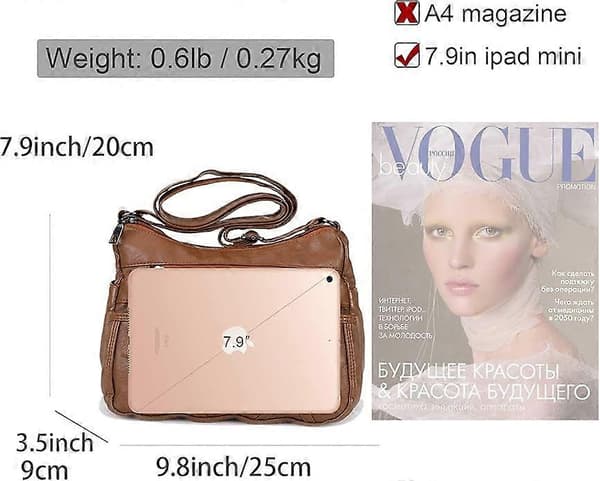 Multi Pocket Casual Crossbody Väska Dam Handväskor och Axelväskor Messenger väska för Daglig Vattentät (Medium)