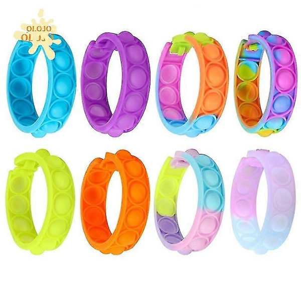 Barndom Cred Push Pop It Bubbla Armband Silikon Pop Dekompression Leksaker