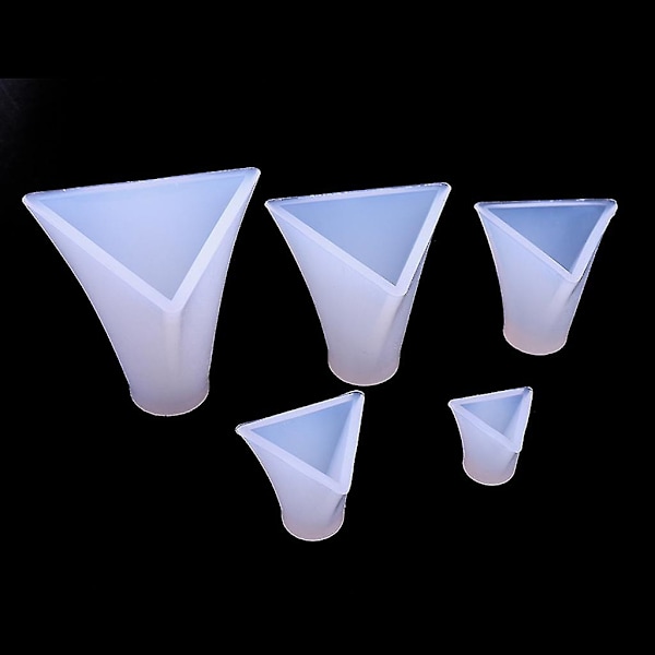 5x Pyramidformar för Resin för DIY Hantverkstillverkning Silikon Klar Gjutformar-fg