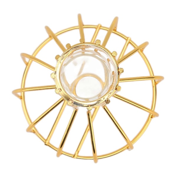 Metall Blomstervase Hul Moderne Elegant Gullfarget Separat Design Klar Glass Blomstervase Ornament for Hjemmet