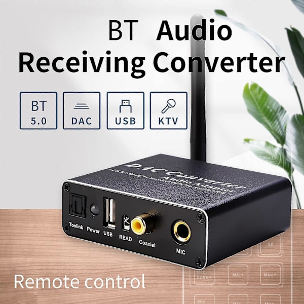 Digital til Analog Konverter DAC Dekoder Adapter Bluetooth-kompatibel Mottaker