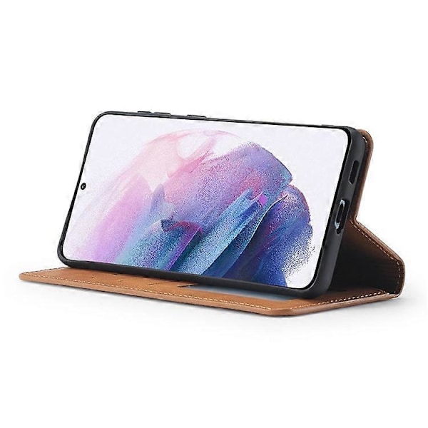 FORWENW Kompatibelt för Samsung Galaxy S23+ Hudvänligt Läder Mobiltelefonfodral Ställ Fantasy Series Flip Plånboksfodral Brown