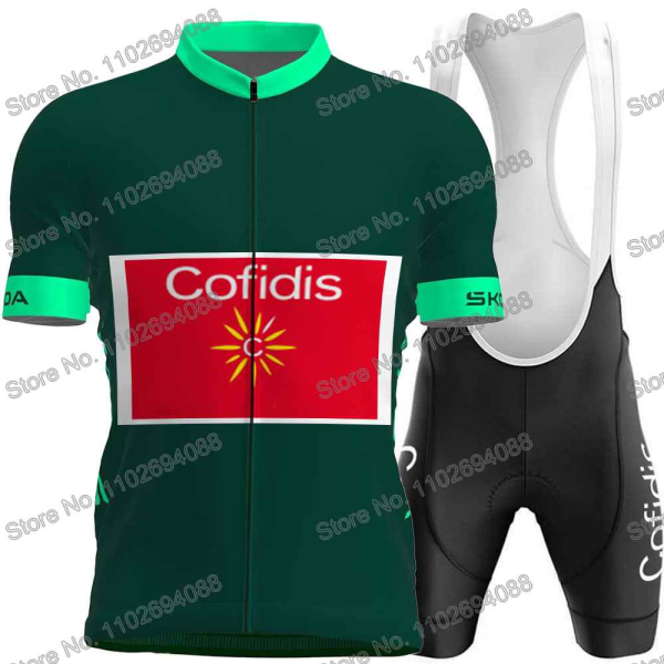 Cofidis Team 2023 Ranska TDF Pyöräilypaita Miesten Set Pyöräilyvaatteet Kesä Maantie Kilpapyöräilypaita Puku MTB Polkupyörän ruokalappu shortsit 7 XL