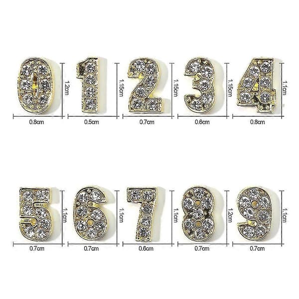 Nummerneglpynt Nummerpynt Legering Negl Strass Negl Steiner for Kvinner Negl DIY Kunst
