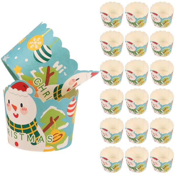 50 st Jul Cupcake Pappersformar Muffinsformar Tecknade Mönster Dessert Pappersformar