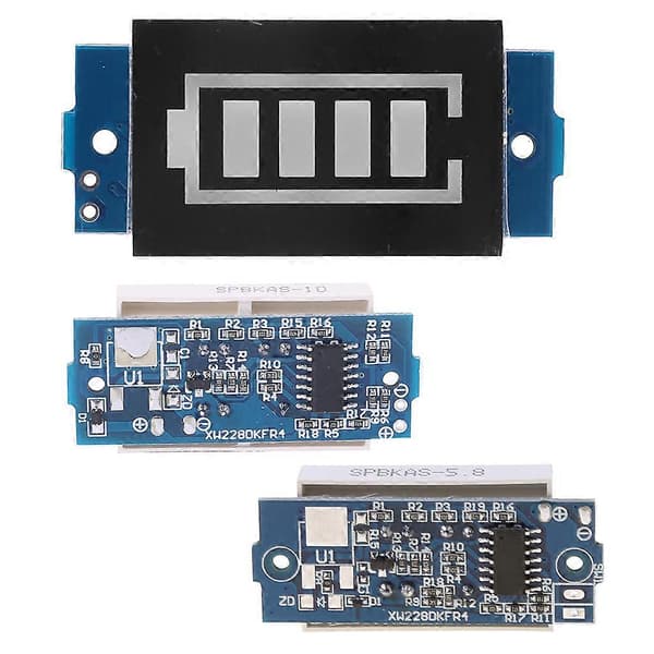 Enkel 3.7V Litium Batterikapasitet Indikator Modul 4.2V Blå Display Tester