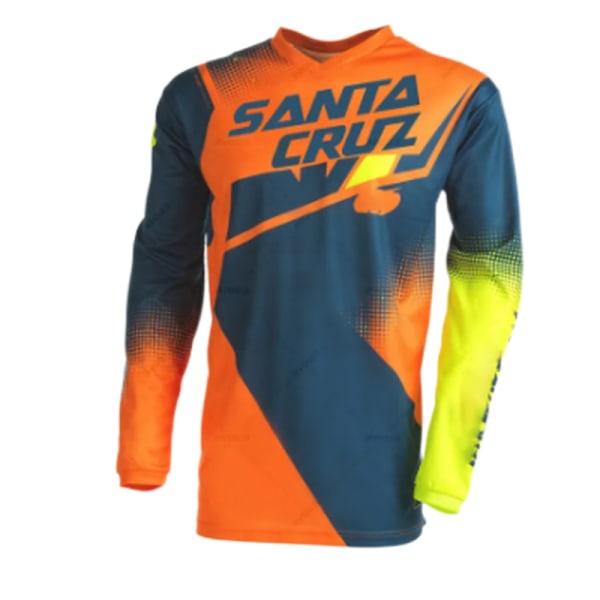 FOX sommer udendørs cykeltøj med rund hals langærmet hurtigtørrende åndbar T-shirt style 1 XL