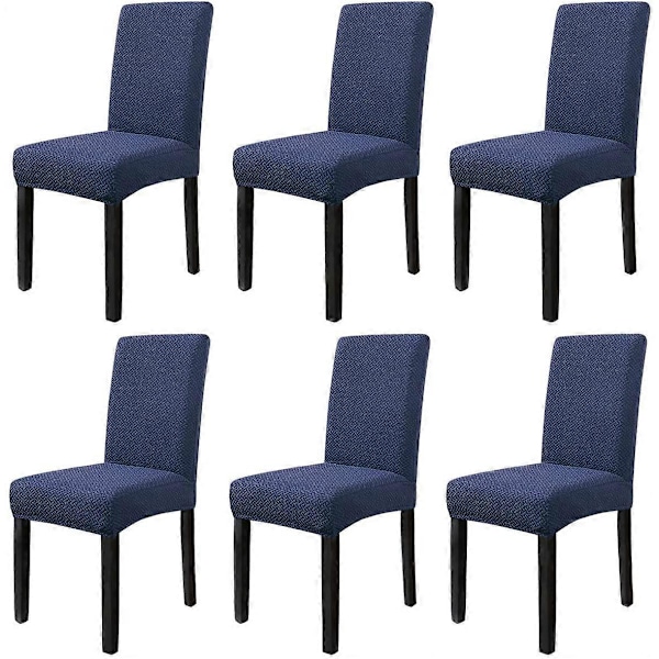 Stolsöverdrag Set om 6 Stretchiga Stickade Stolsöverdrag Avtagbara Tvättbara Stolskydd för Matsal Hem Bröllop Bankett Pa
