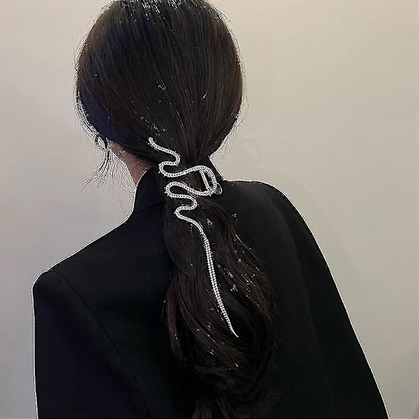 Franska Hårklämmor i Metall Silver Snack Rhinestone Hårtillbehör Hårprydnader Geometri Hårklämma Hårsnodd Lyxiga Trasor Akryl Elegant Hea
