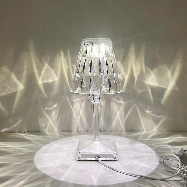 Krystall Bordlampe Lys Nattlys
