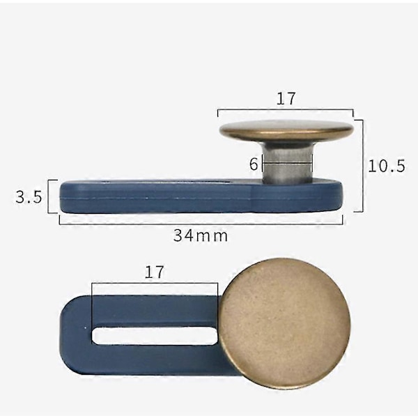 Midjeförlängare för jeans, kjolar och byxor 5-pack Blå Blå