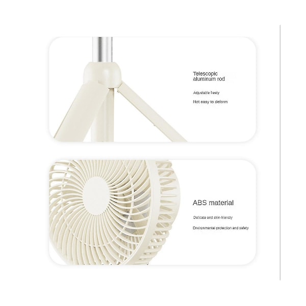 Bærbar Ventilator Genopladelig Mini Foldbar Teleskopisk Udendørs Ventilator 4000mah Elektrisk Køleventilator Til Hus