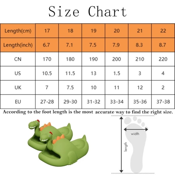 Kesäiset söpöt dinosaurustossut ulkokäyttöön sisäkäyttöön, liukumattomat Dark green 18