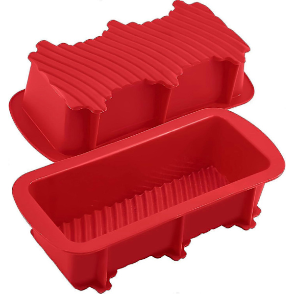 2-pack brödform för bakning silikonbrödform stora degformar återanvändbara formar DIY ugnsbakform rektangulär c