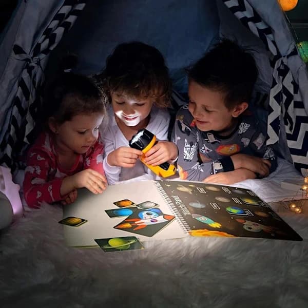 Montessori Aktivitetsbok 12 Sidor - Lärleksaker 2-4 År, Portabel Aktivitetsbok för Barn