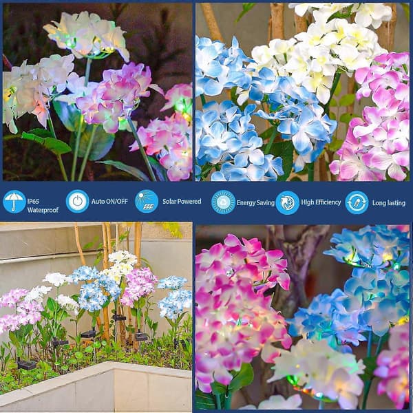 Solcelle Hagelys - 3 Pakkelykter, Hortensia Lys Y