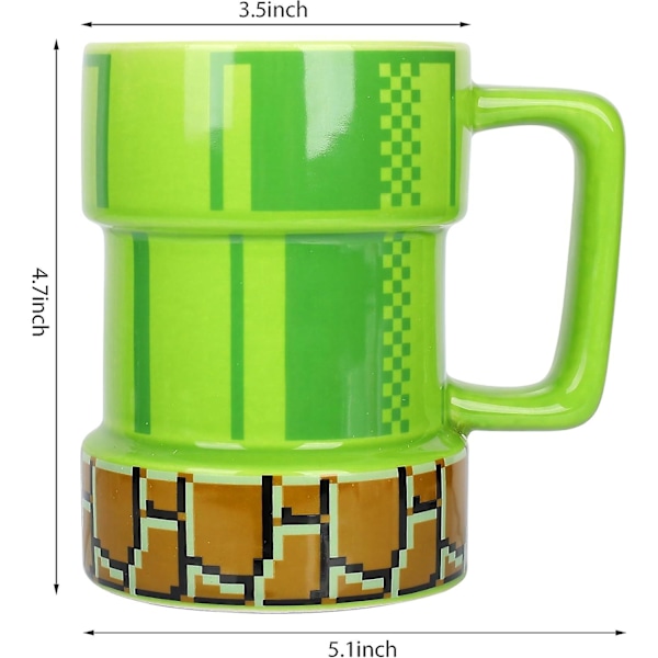 Keramisk Te & Kaffe Krus Samlerobjekt 425,2 ml (ca.) (Warp Pipe Krus) Børnefødselsdagsgave