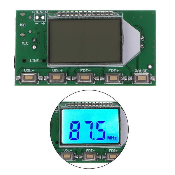 DSP PLL 87-108MHz Digital Trådløs Mikrofon Stereo FM Sender Modul Board