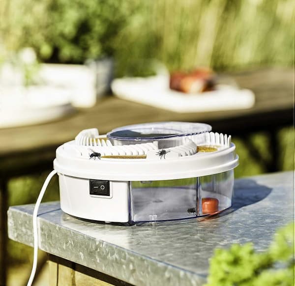 Elektrisk fluefelle med USB-port - Hvit Modell 03255