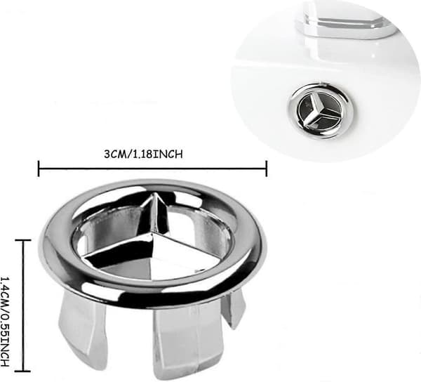 6 stycken Diskho Överströmningsring, köks Överströmnings Rund Skydd, Diskho Överströmningshål Trim, för Diskho, badrum, kök (silver)