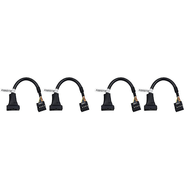 4 kpl Emolevyn sovitinkaapeli, 19-nastainen USB3.0 - 9-nastainen USB2.0 naaras