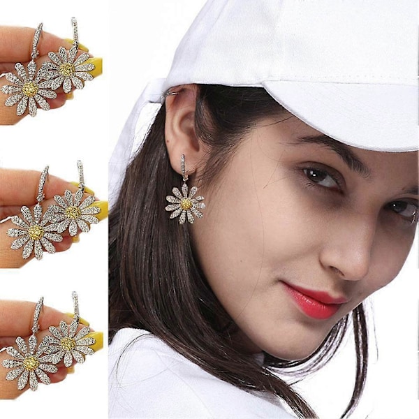 Daisy Korvakorut Kristallikoristeet Auringonkukka Vanne Riippuvat Häihin L3F4