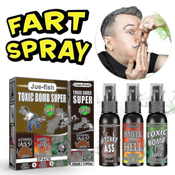 3 st/set Extra Stark Långvarig Illaluktande Fis-Spray - Roliga Practical Jokes