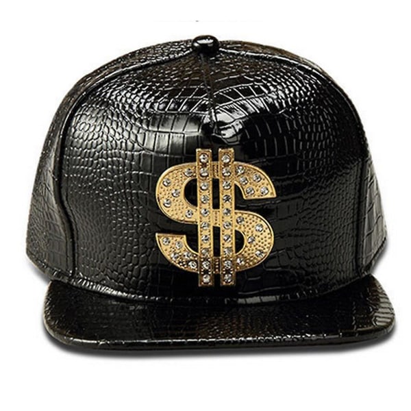 Tyylikäs hip hop rock -baseball- cap litteäreunainen Snapback-hattu säädettävä ulkokäyttöön tarkoitettu kuorma-autohattu miehille, naisille Black