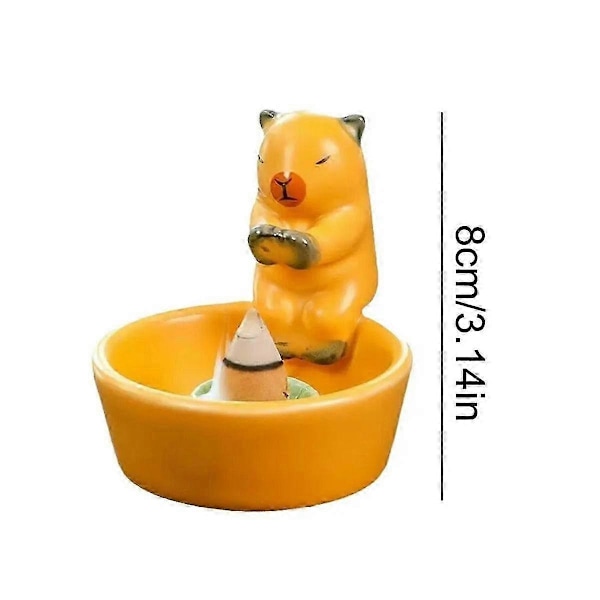 Capybara Lysestage Kegle Røgelsesbrænder Røgelsesbakke Keramisk Røgelseskegleholder Pind Røgelsesholder