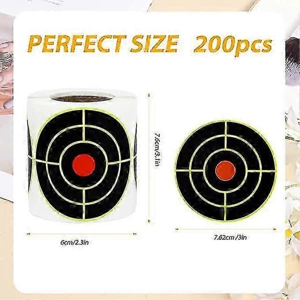 200 Runde 76 mm Selvklebende Skyteblink-Yvan